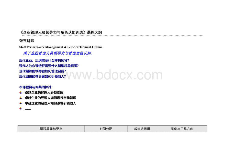 综合素质类+中(基)层执行力提纲(张玉讲师)Word文档下载推荐.doc