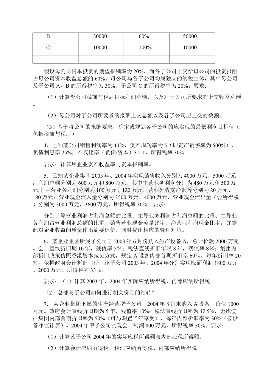 《企业集团财务管理》计算分析题及答案汇总Word文档格式.docx_第2页