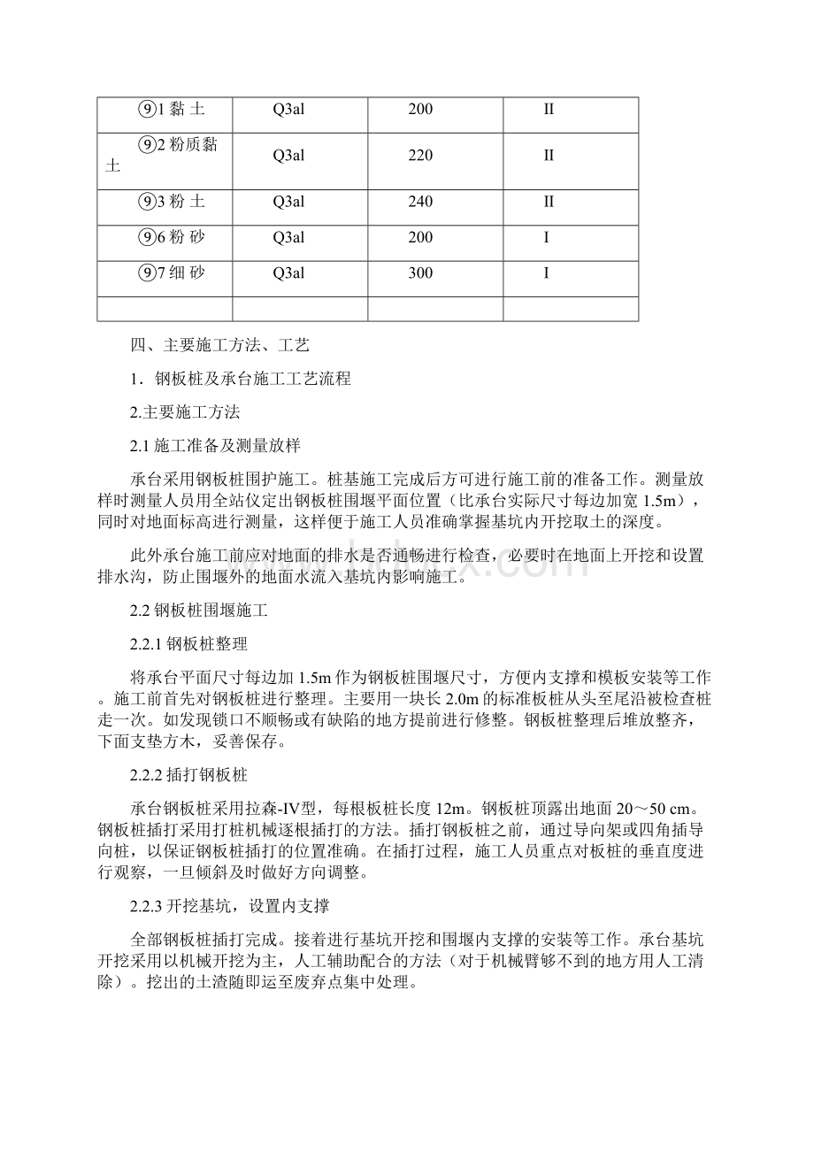 承台基坑钢板桩施工方案文档格式.docx_第3页