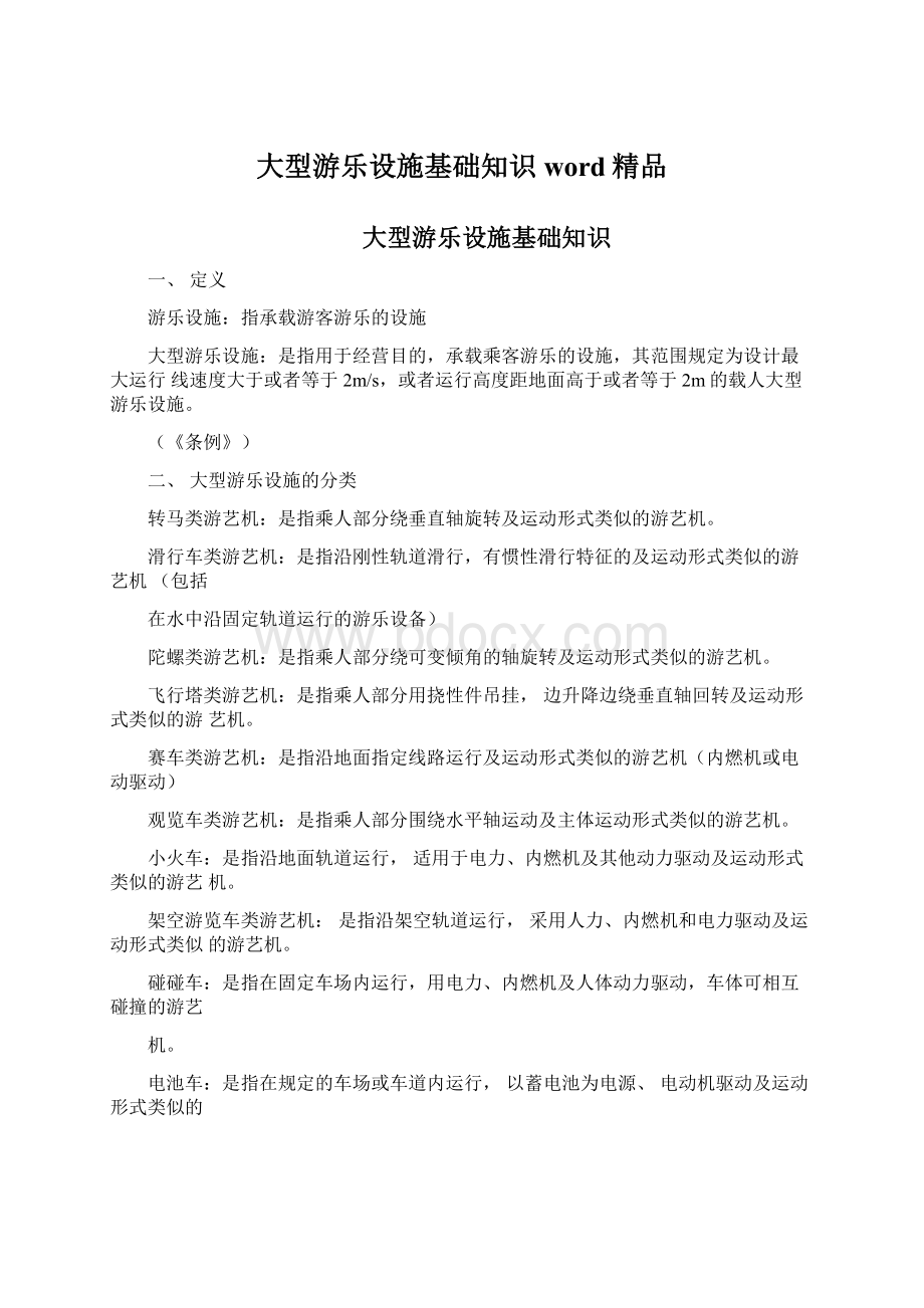 大型游乐设施基础知识word精品.docx