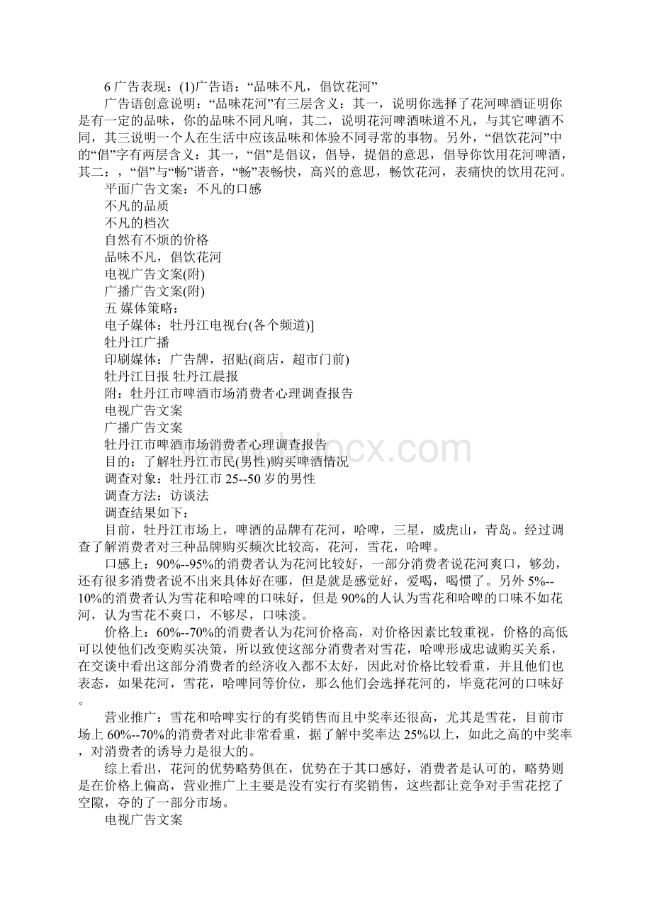 品牌啤酒广告策划书标准范本Word文档下载推荐.docx_第3页