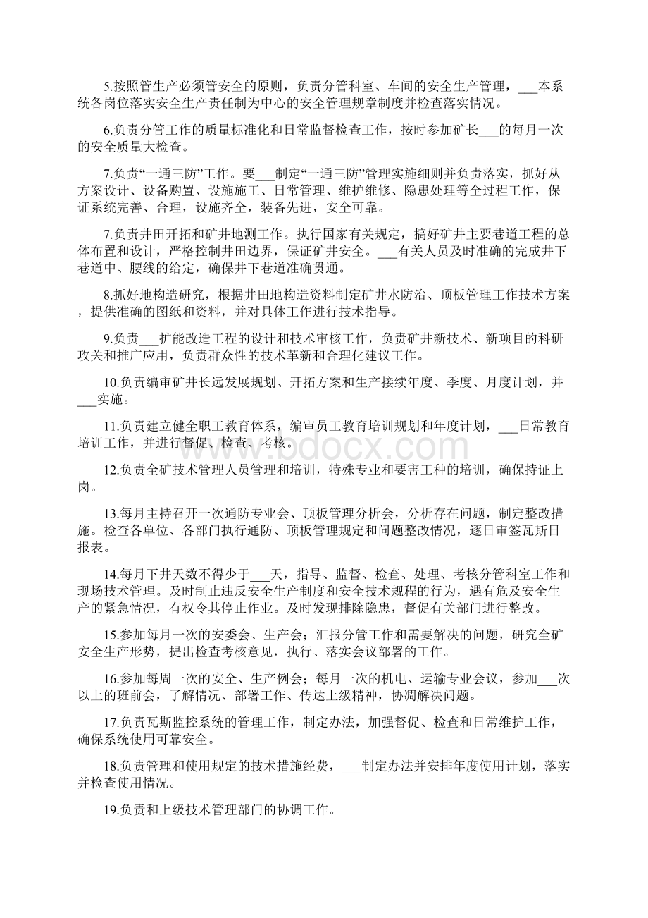 煤矿主要领导的职责范围工作权限Word文档下载推荐.docx_第3页