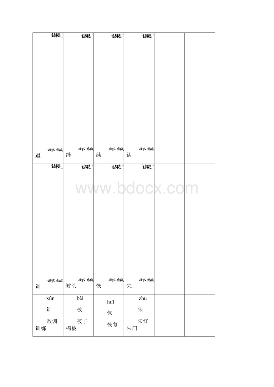 二年级上册语文素材 二类字生字卡片正反面第六单元人教部编版有拼音和组词文档格式.docx_第3页