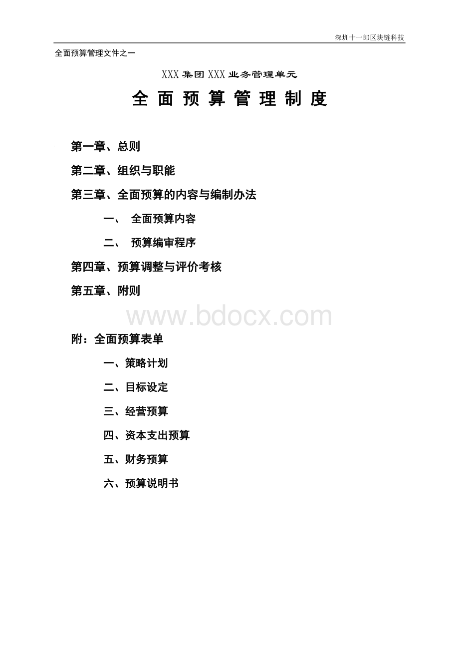 深圳区块链科技公司全面预算管理文件-9页.doc