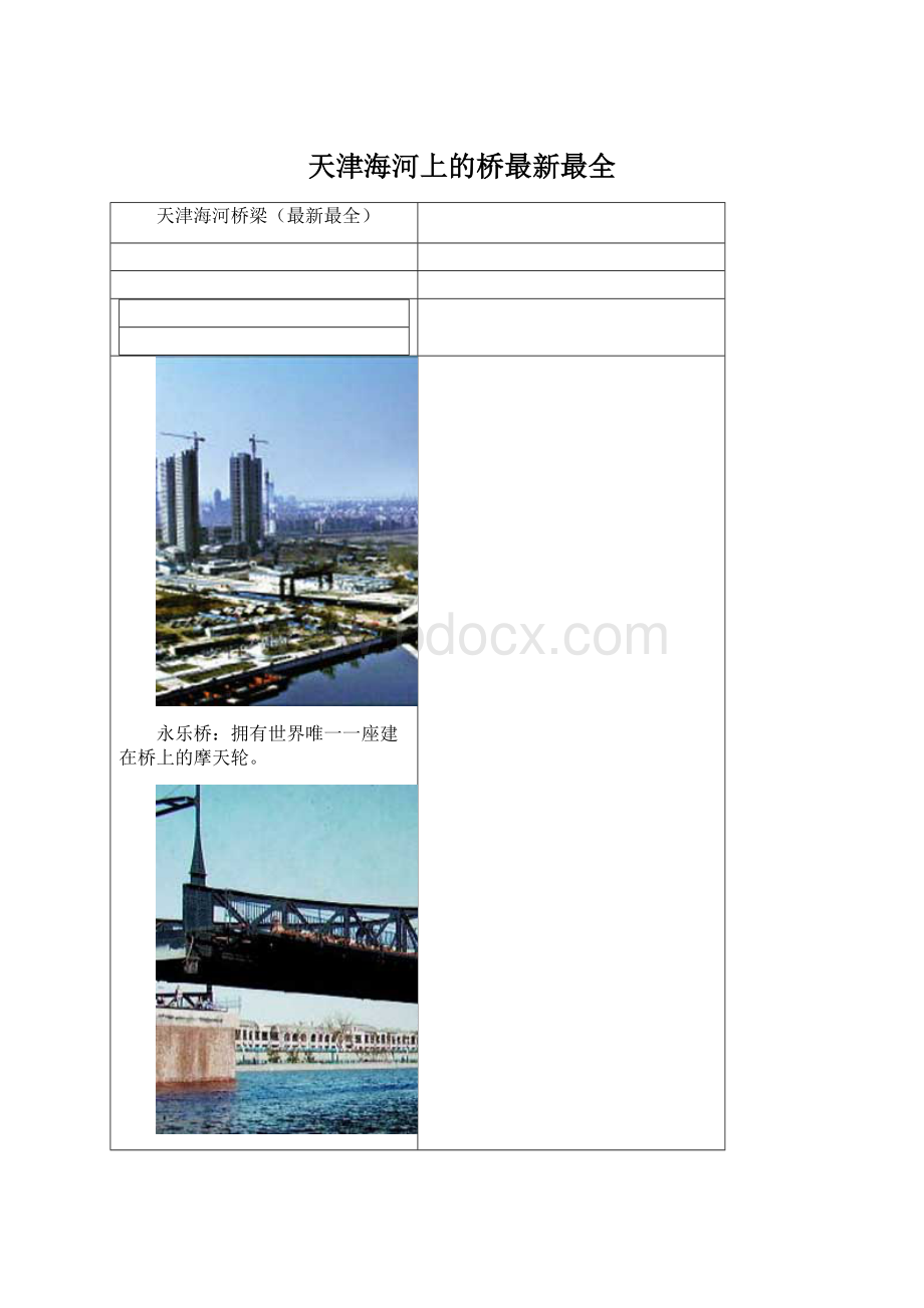 天津海河上的桥最新最全Word下载.docx