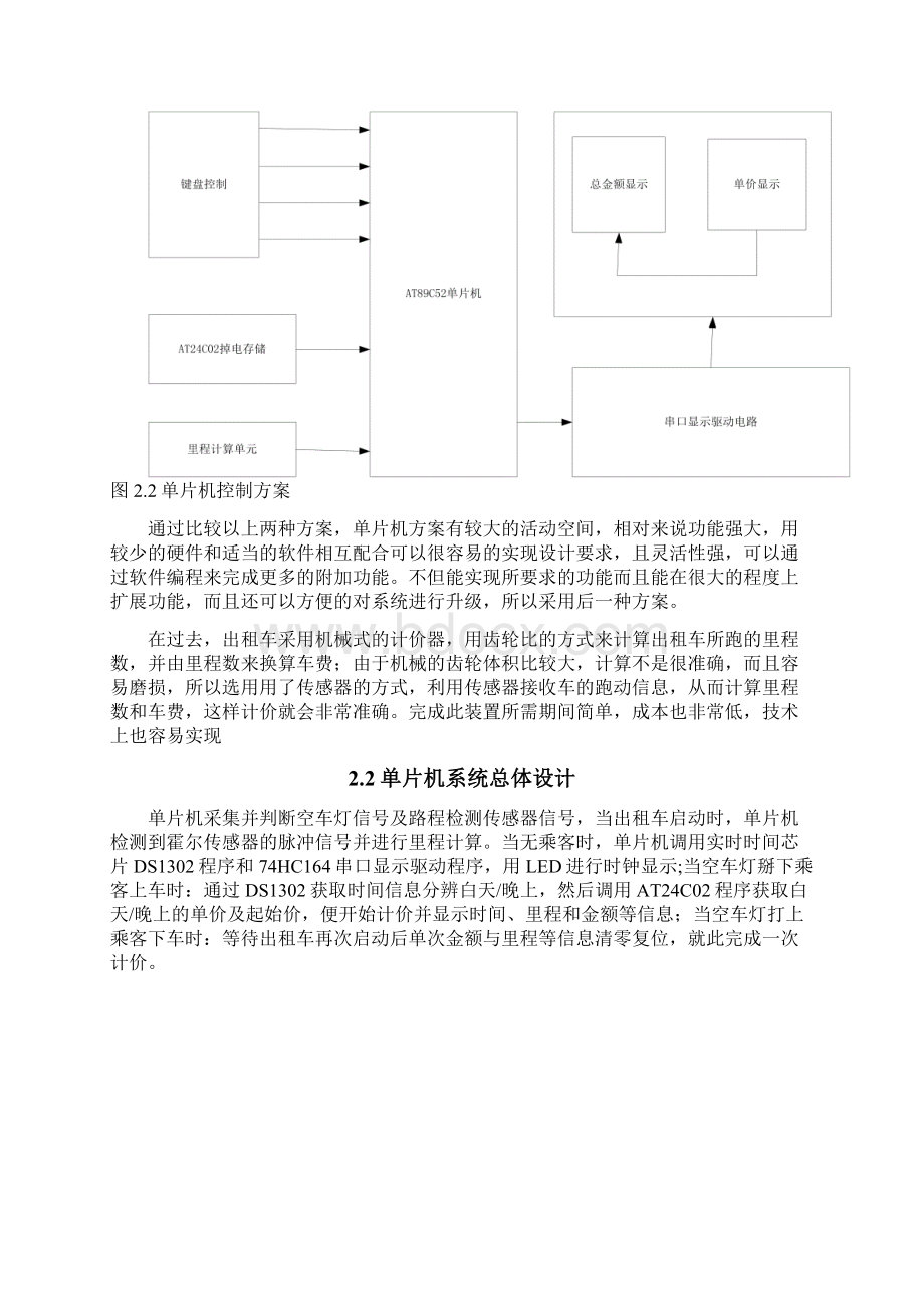 基于单片机的出租车计价器设计毕业设计说明书文档格式.docx_第3页