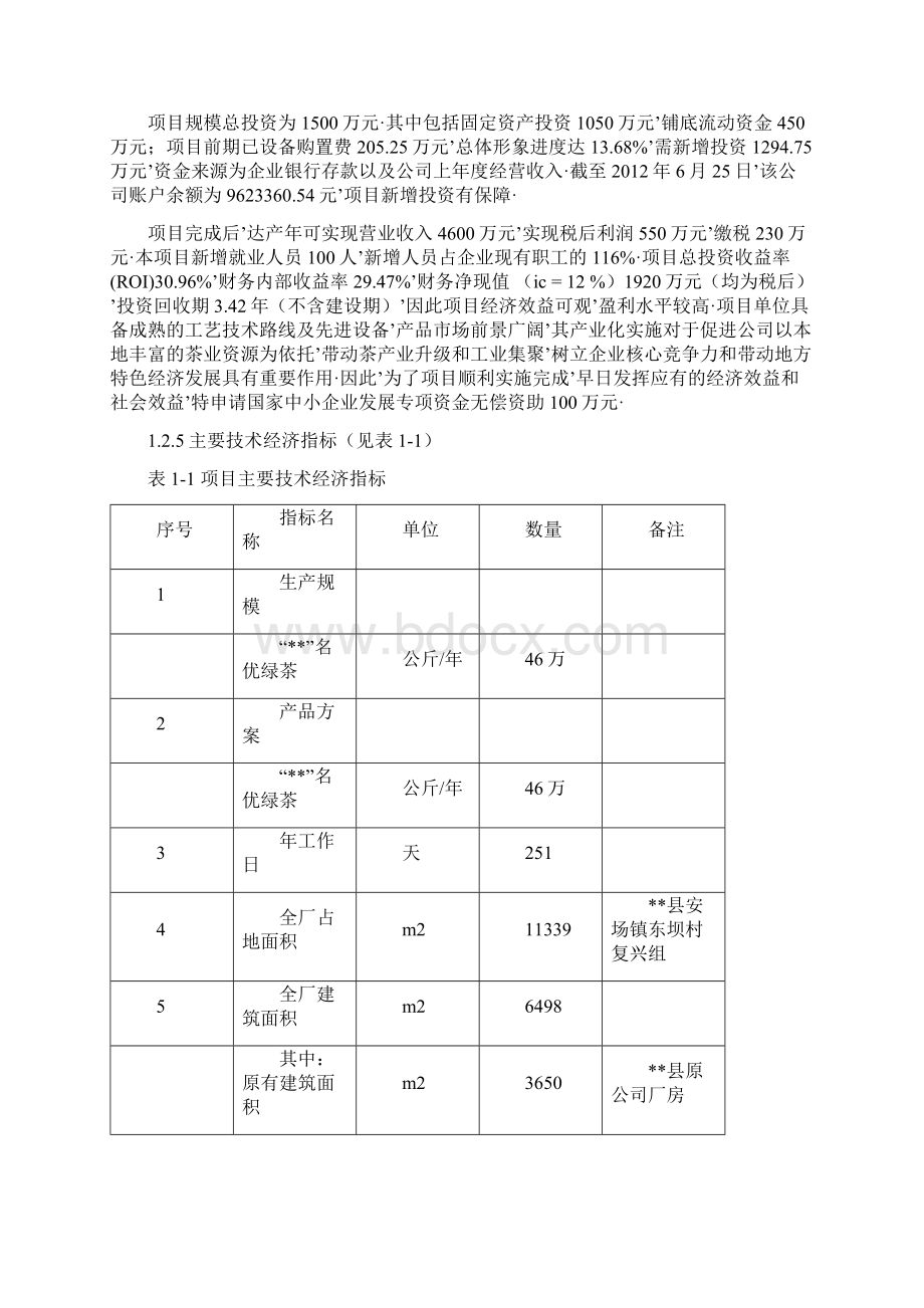 报审完整版年产46万公斤品牌绿茶清洁化加工生产线建设项目可行性研究报告Word文件下载.docx_第3页