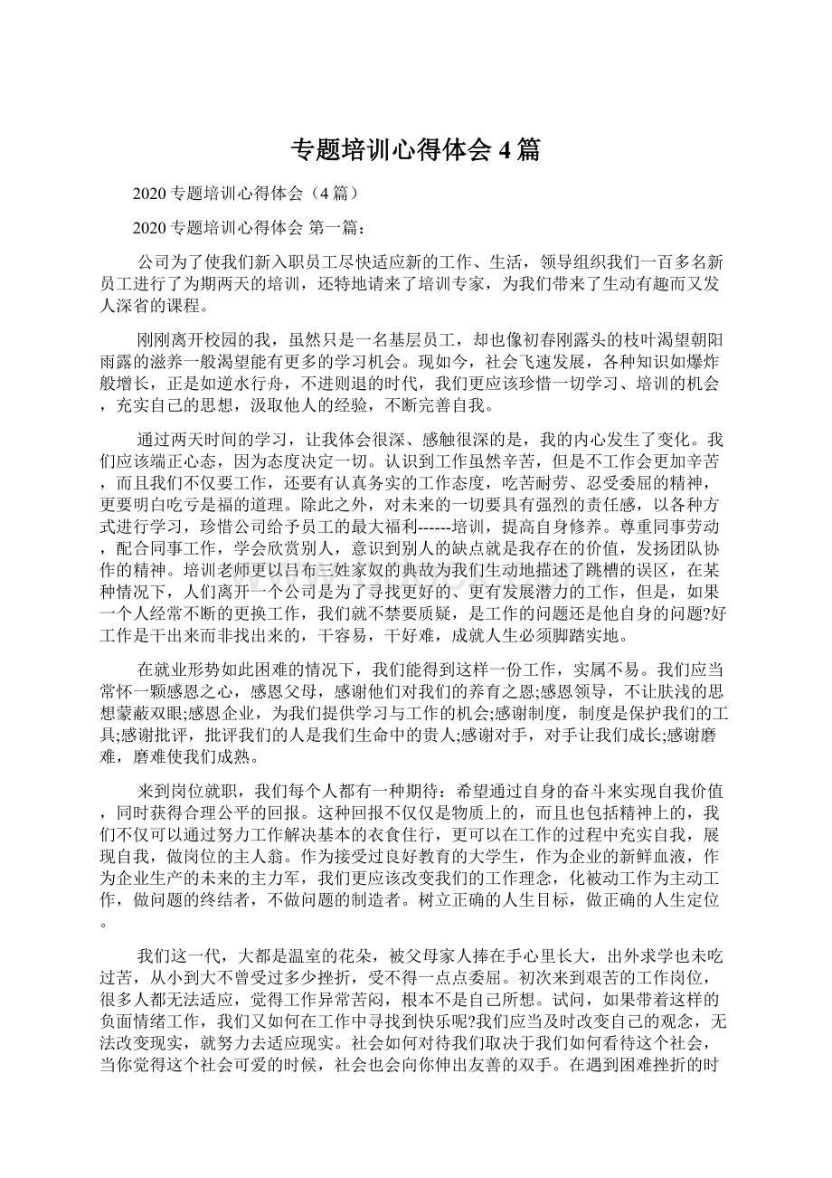 专题培训心得体会4篇.docx_第1页