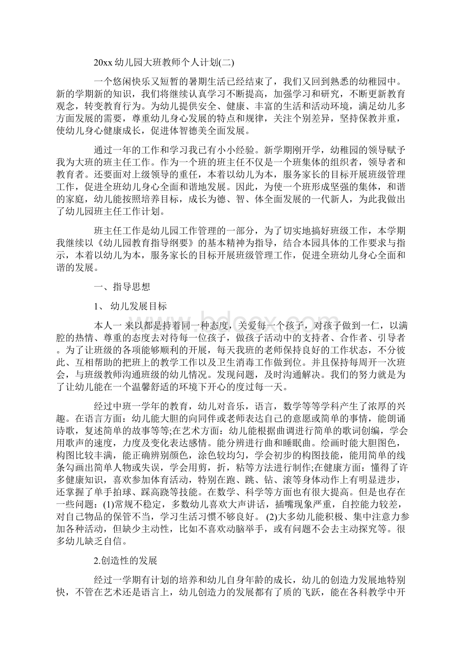 幼儿园大班教师个人计划.docx_第2页