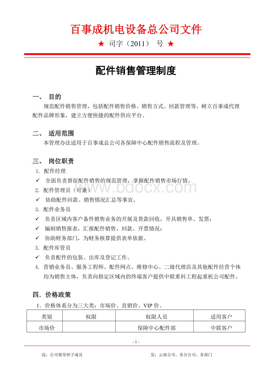 配件销售管理制度Word格式.doc