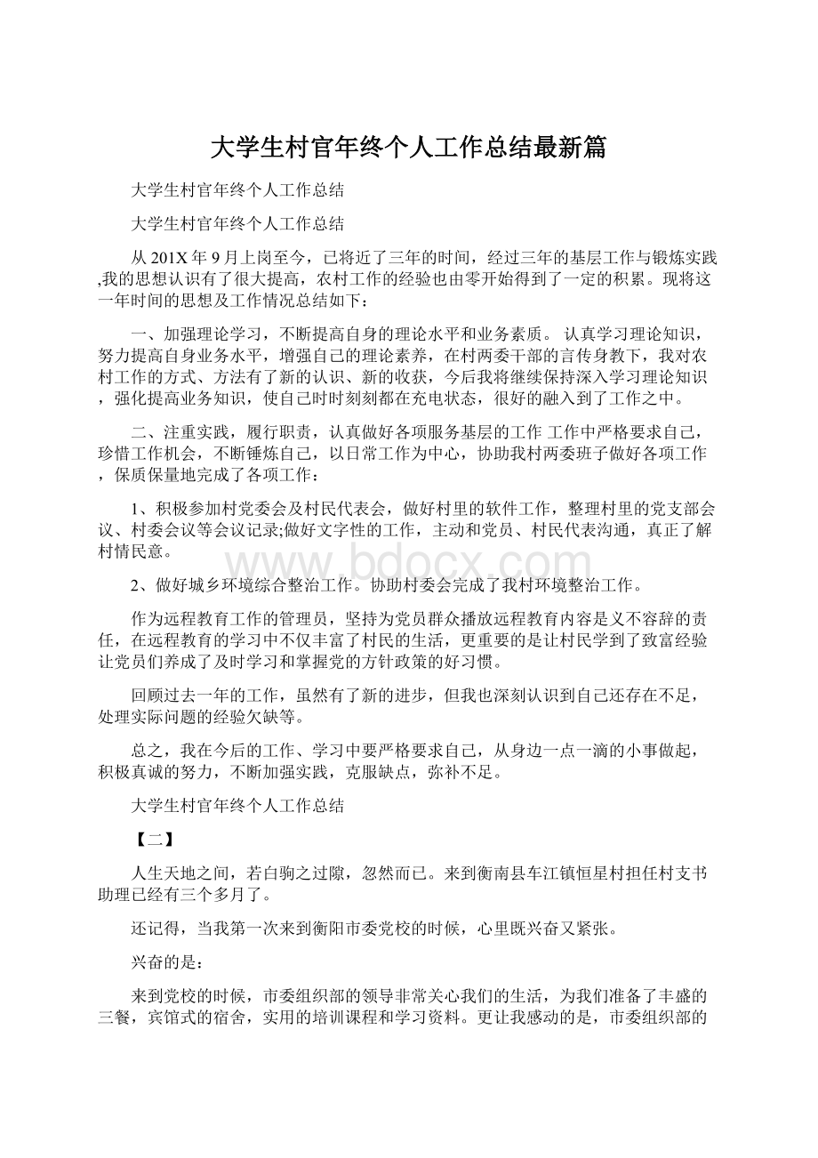 大学生村官年终个人工作总结最新篇.docx