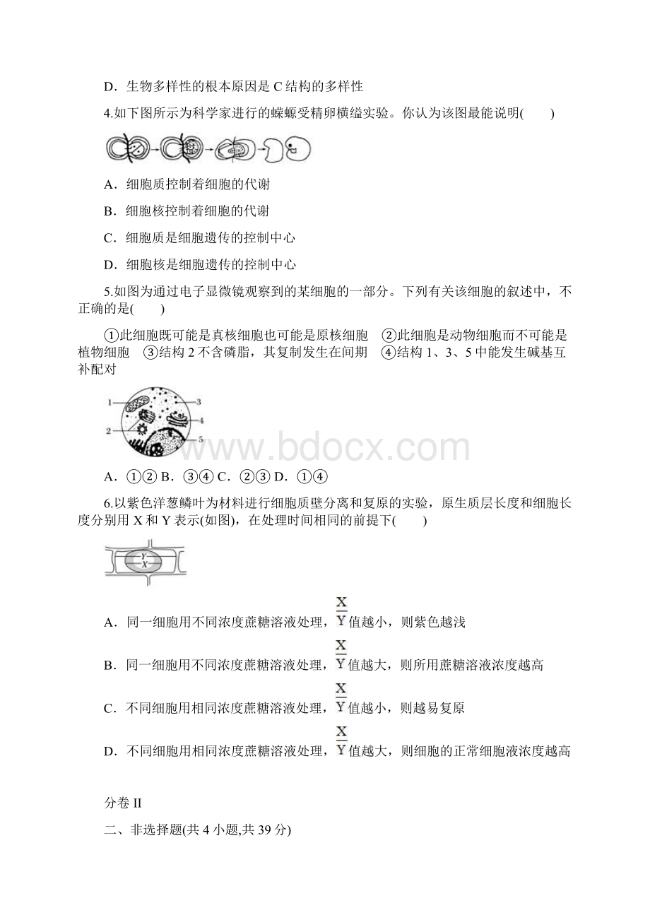 云南省开远市第一中学届高三复习检测生物试题一含答案Word格式文档下载.docx_第2页