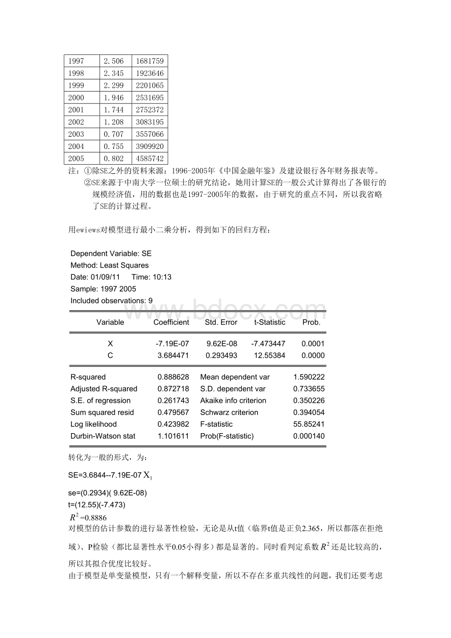 计量经济学论文商业银行规模经济实证分析Word文档下载推荐.doc_第3页