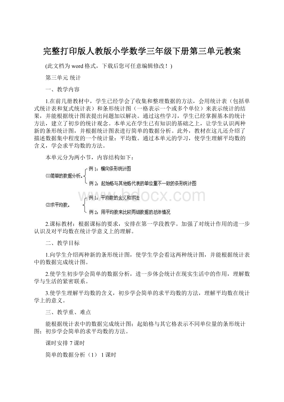 完整打印版人教版小学数学三年级下册第三单元教案Word格式.docx_第1页