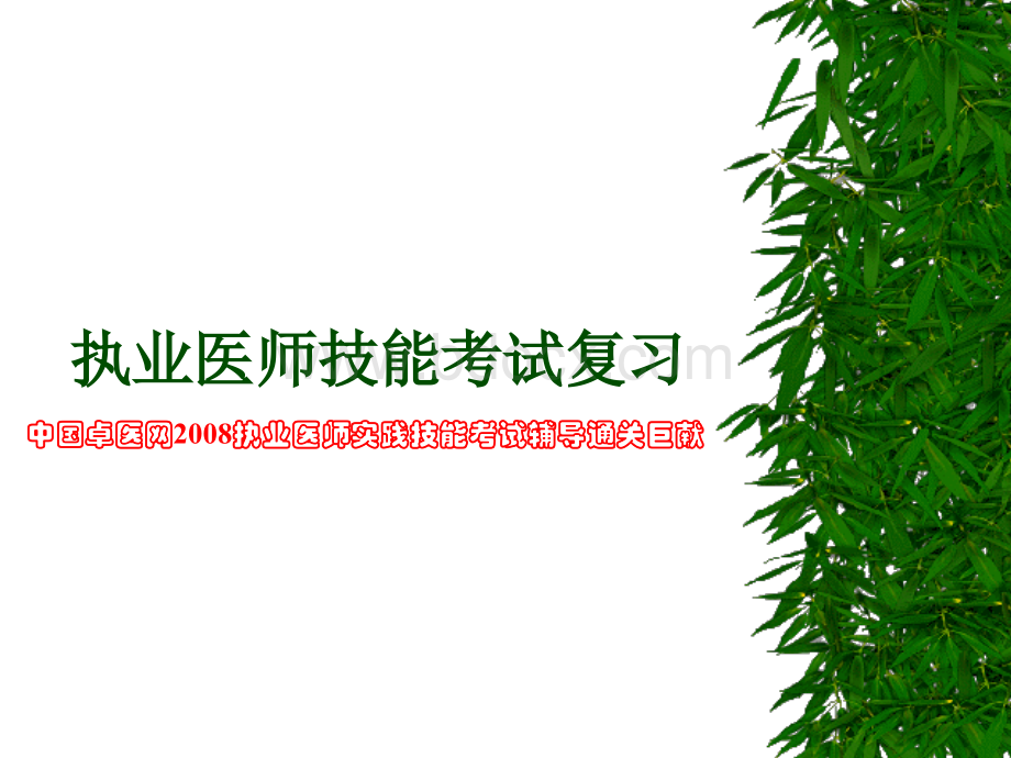 执业医师技能考试复习2011通关巨献_精品文档.ppt