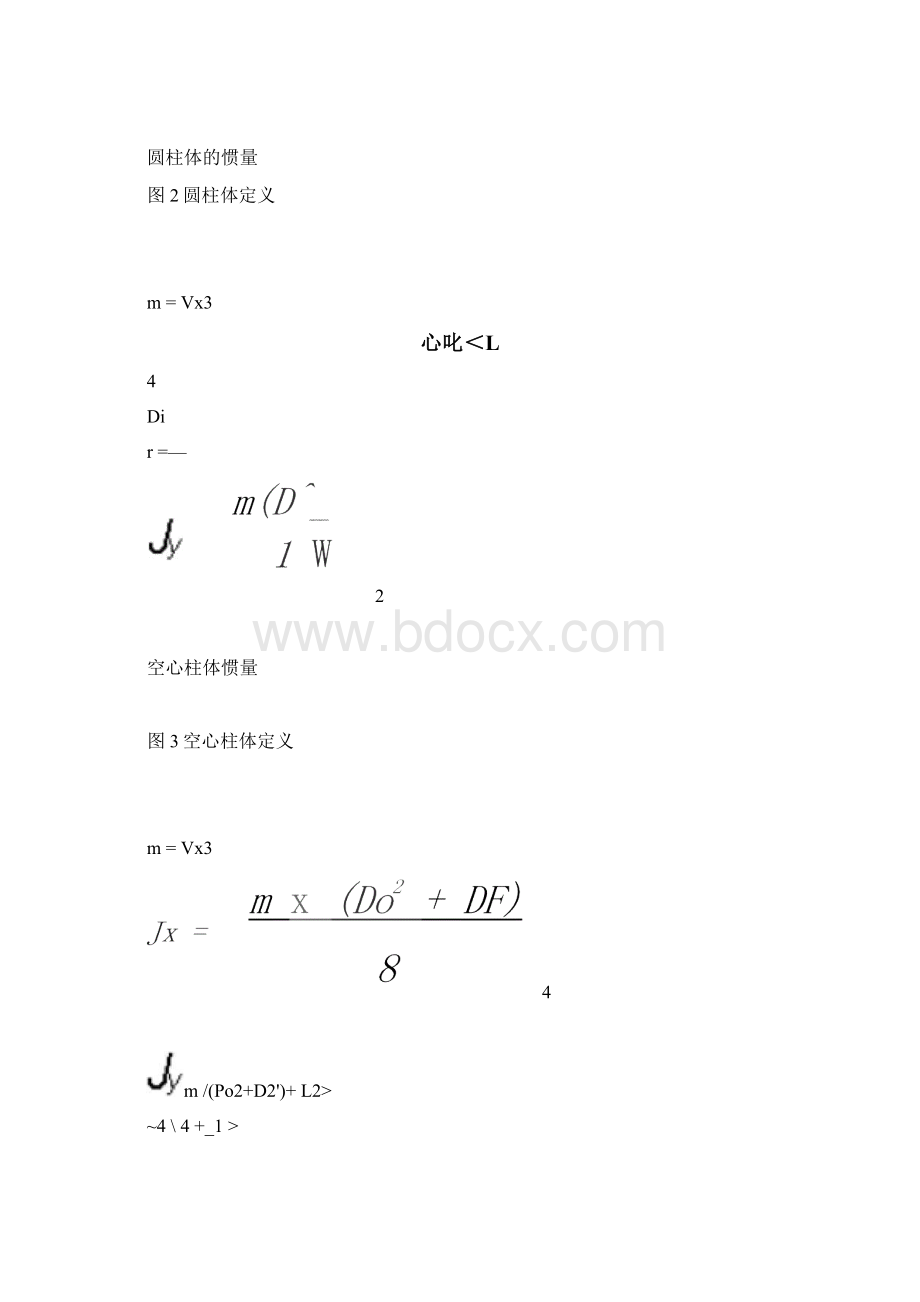 常用物体的转动惯量与扭矩的计算Word下载.docx_第2页