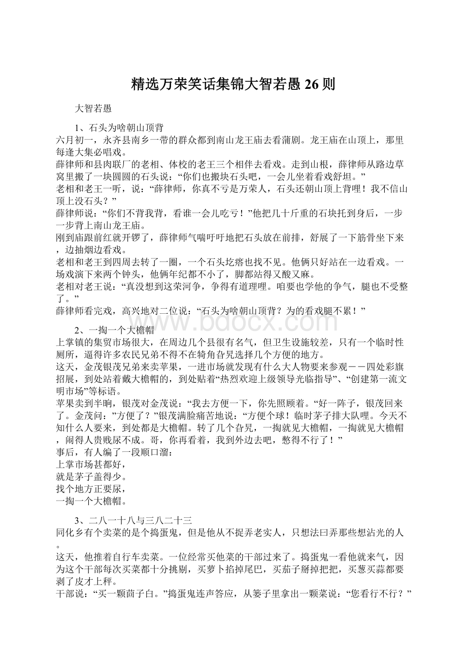 精选万荣笑话集锦大智若愚26则.docx_第1页