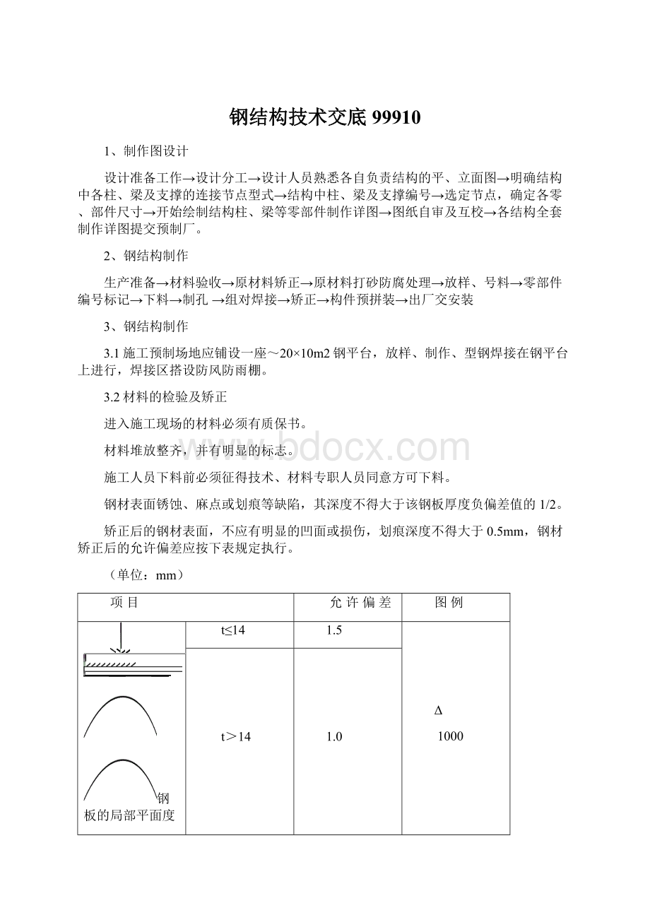 钢结构技术交底99910Word文档下载推荐.docx_第1页