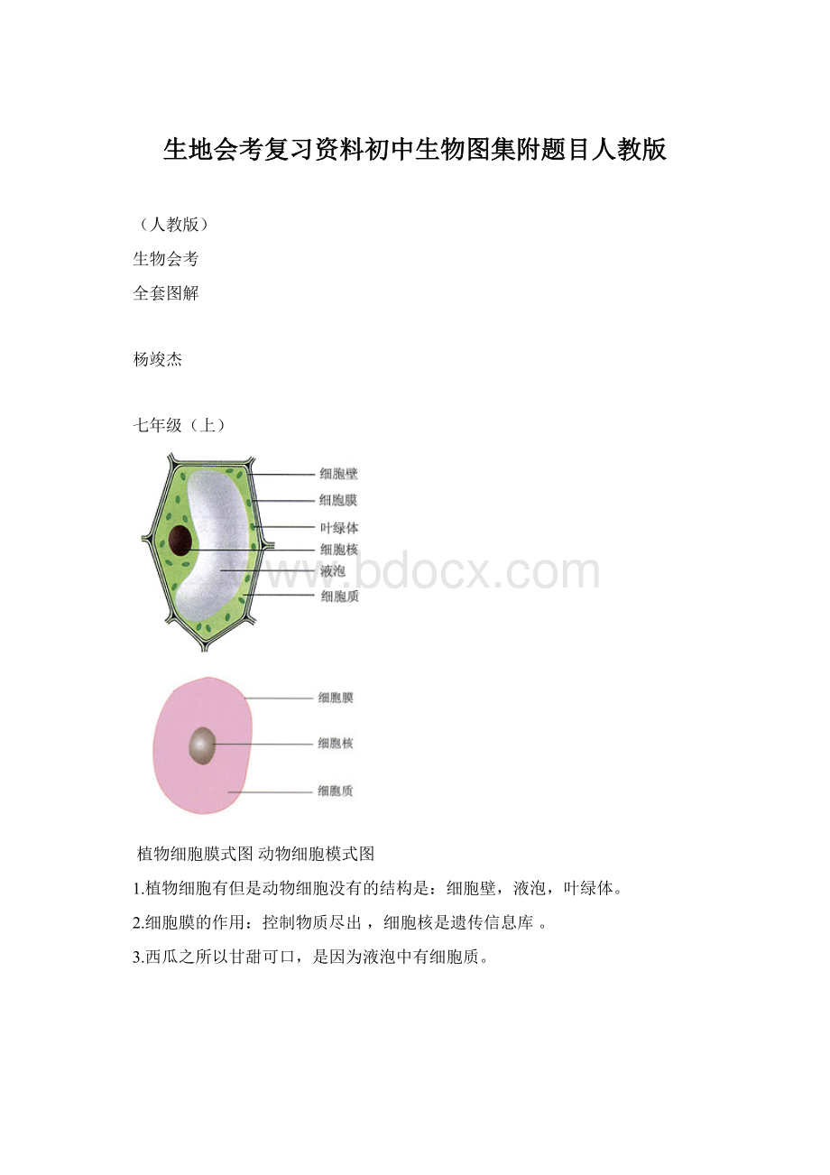 生地会考复习资料初中生物图集附题目人教版.docx_第1页