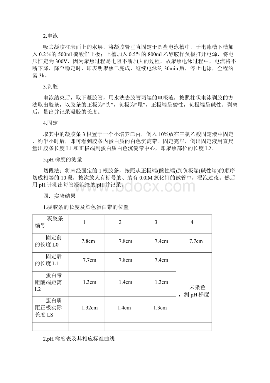 实验报告等电点聚焦测蛋白质等电点及实验报告偏振光学实验.docx_第2页