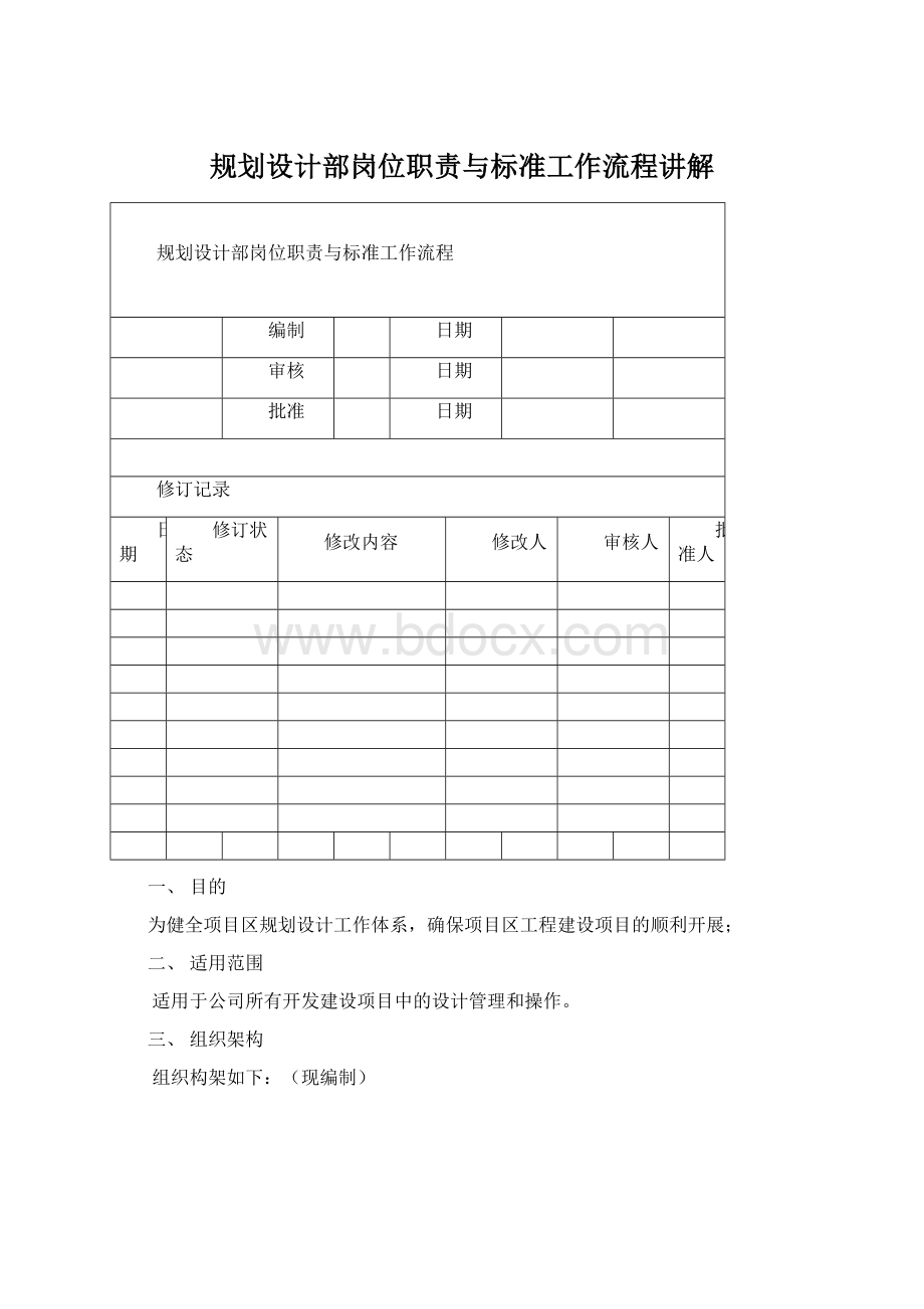 规划设计部岗位职责与标准工作流程讲解.docx