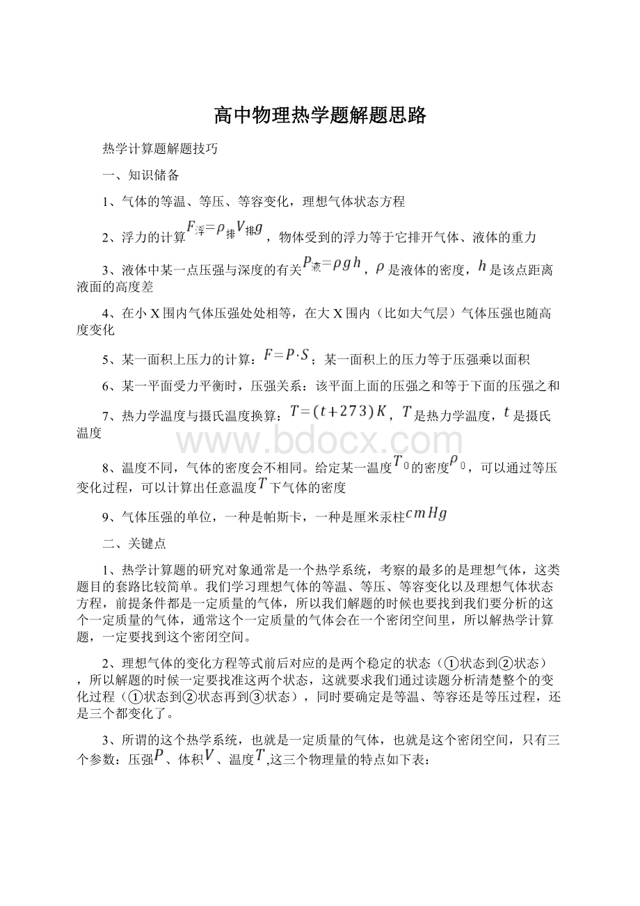 高中物理热学题解题思路Word格式文档下载.docx