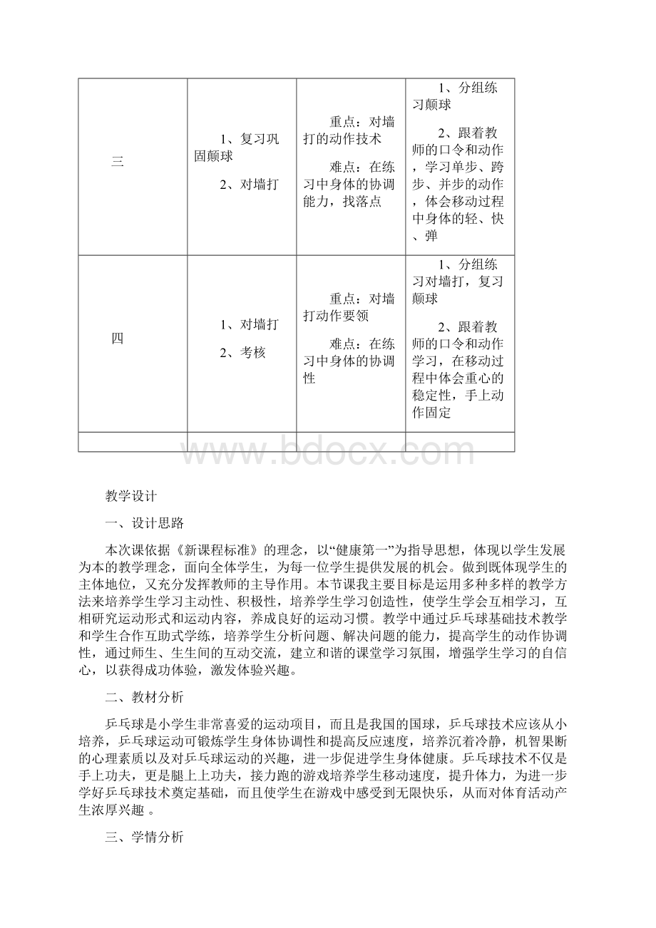 小学乒乓球课教学计划参考模板Word文档格式.docx_第2页