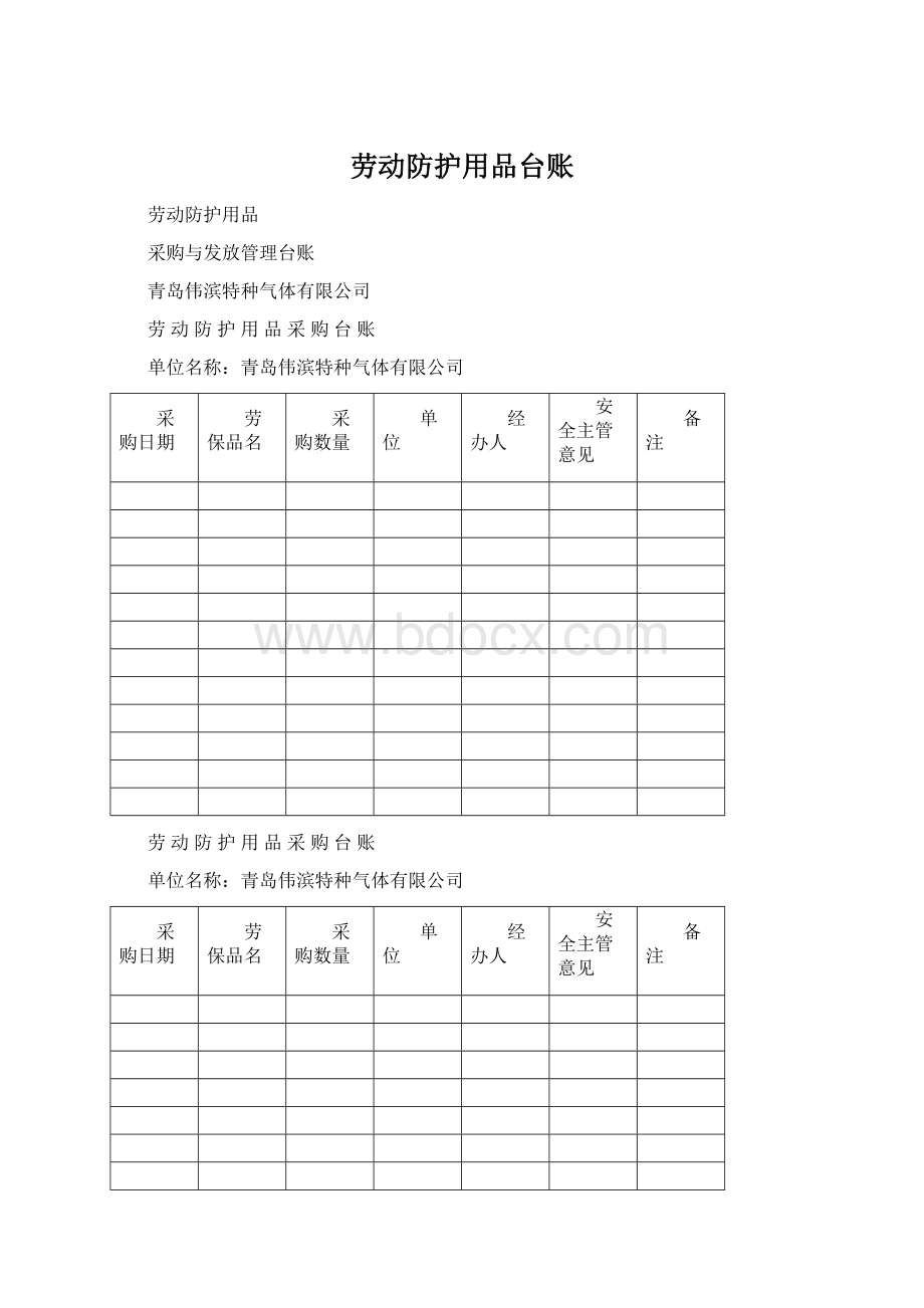 劳动防护用品台账.docx