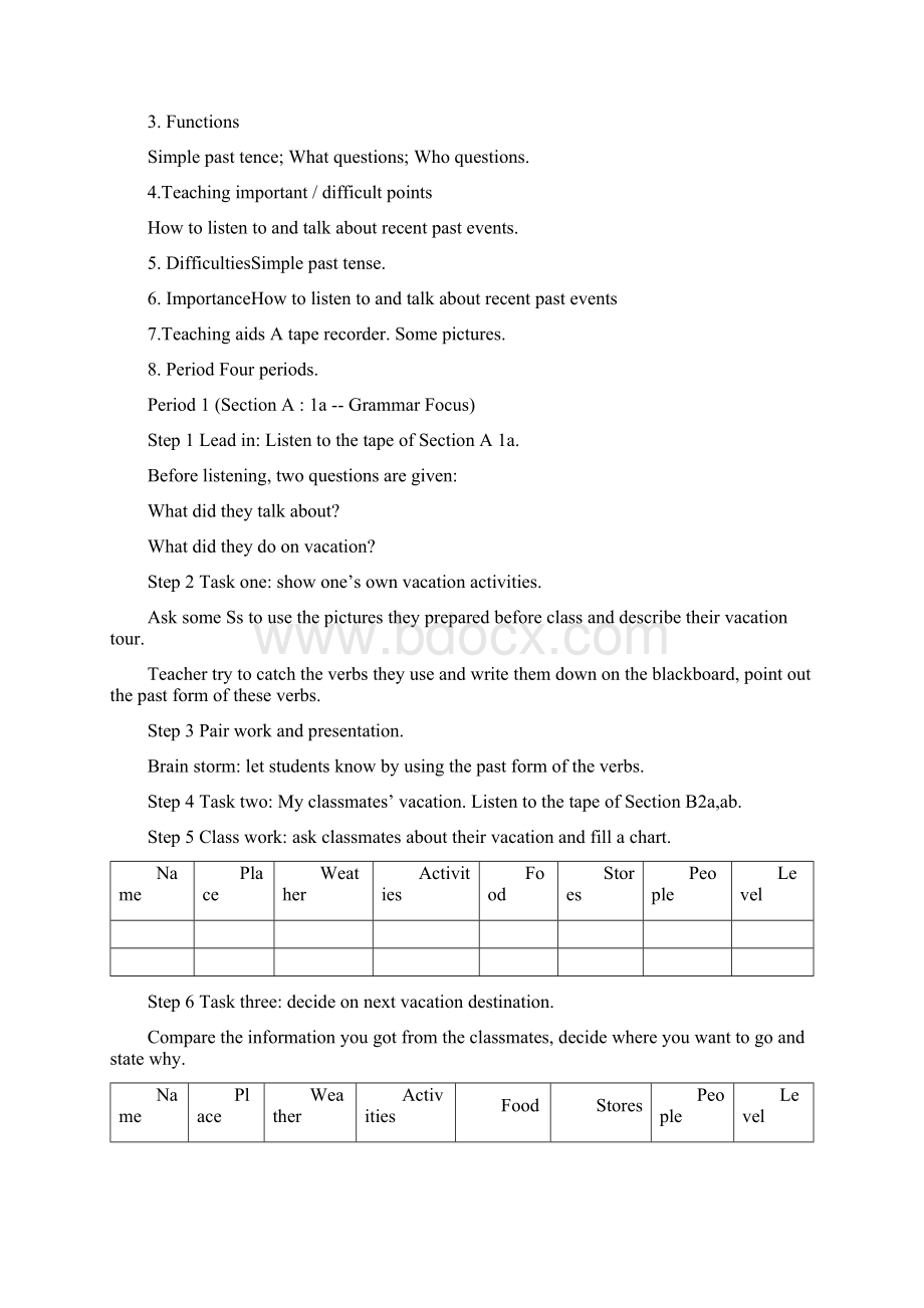 xx省x中学七年级英语教案unit 11《how was your school trip》period 6人教新目标版下册Word下载.docx_第3页