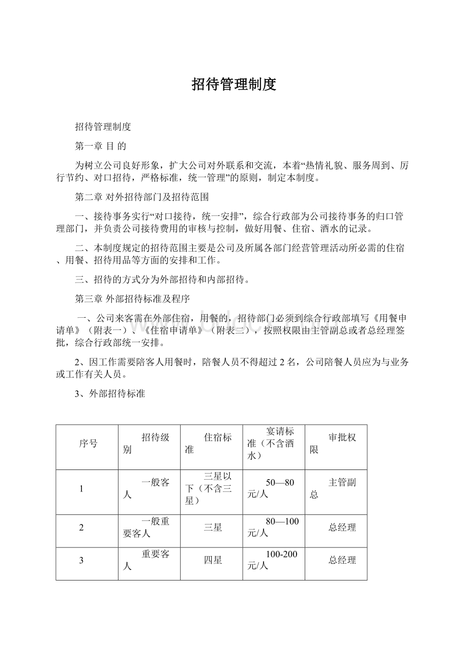 招待管理制度Word格式.docx_第1页