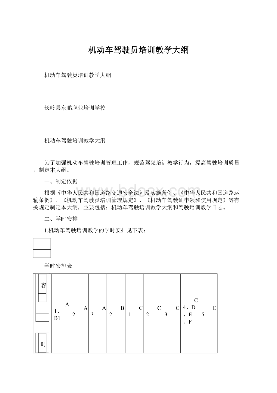 机动车驾驶员培训教学大纲Word下载.docx