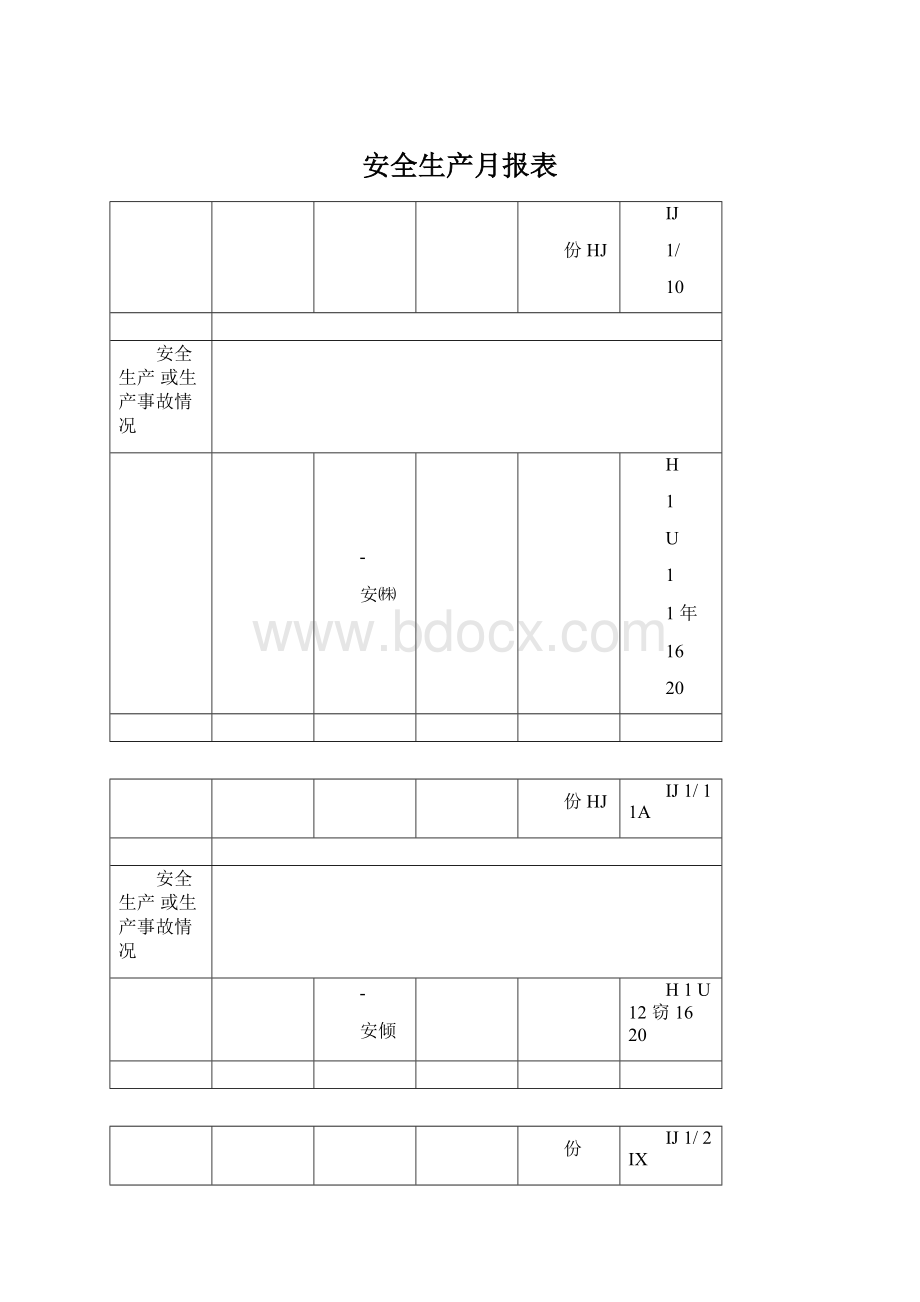 安全生产月报表.docx