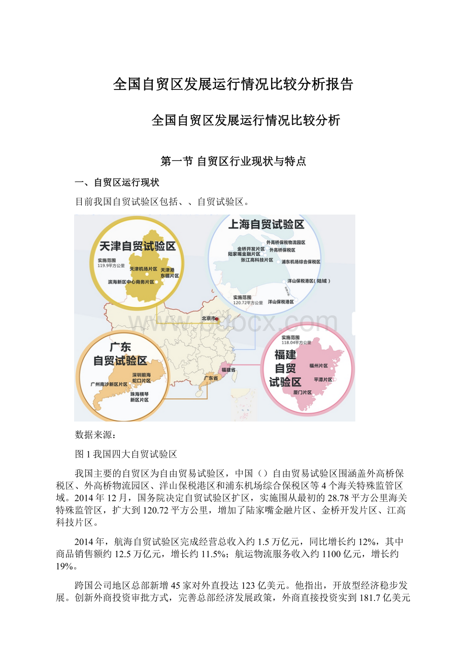 全国自贸区发展运行情况比较分析报告Word格式文档下载.docx