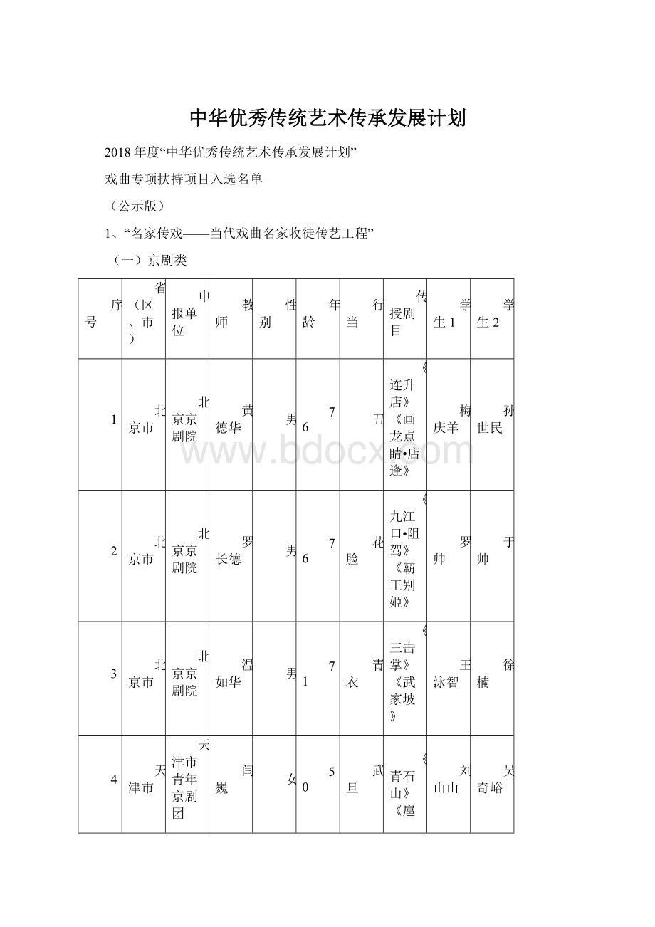 中华优秀传统艺术传承发展计划.docx