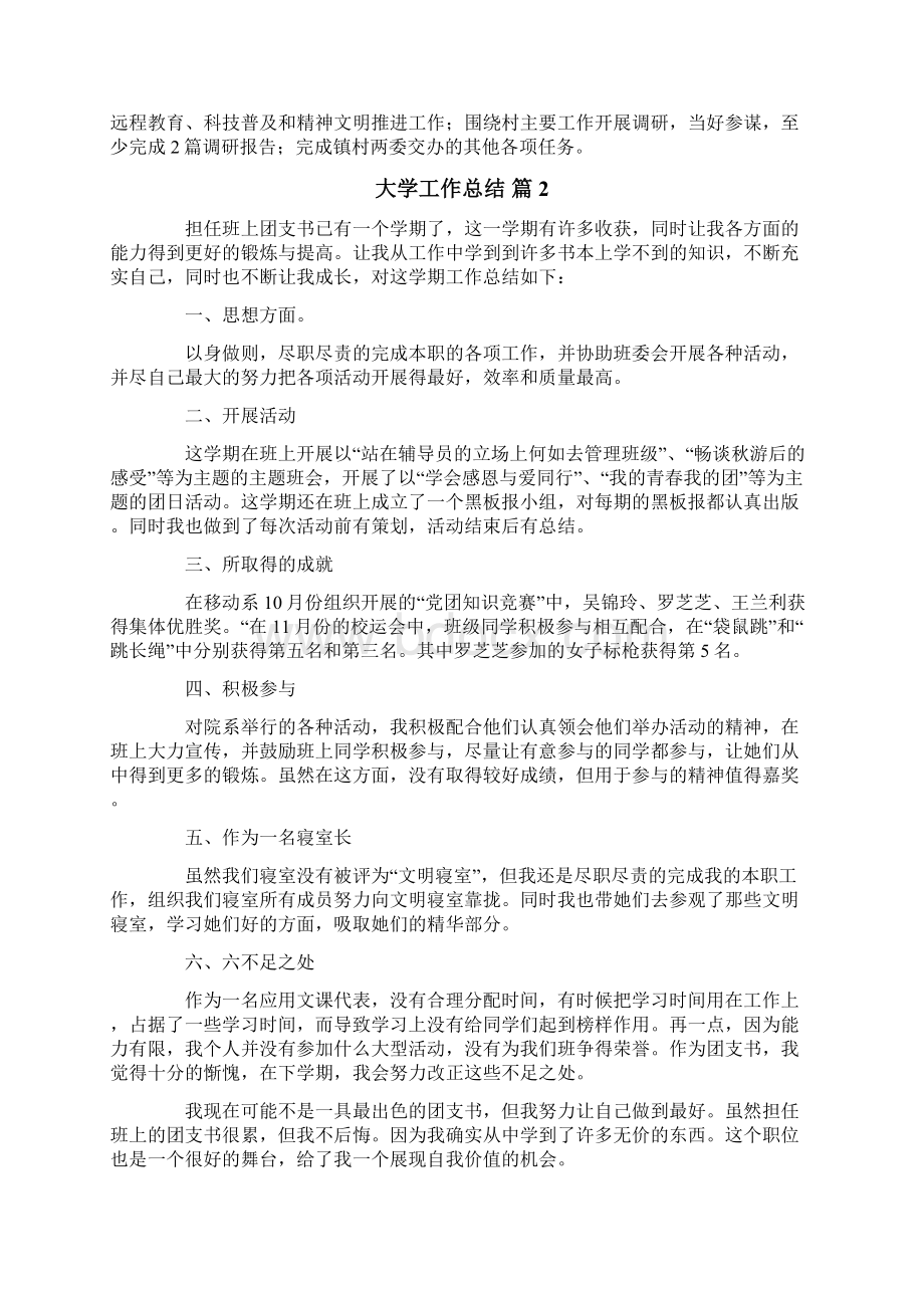 有关大学工作总结5篇文档格式.docx_第2页