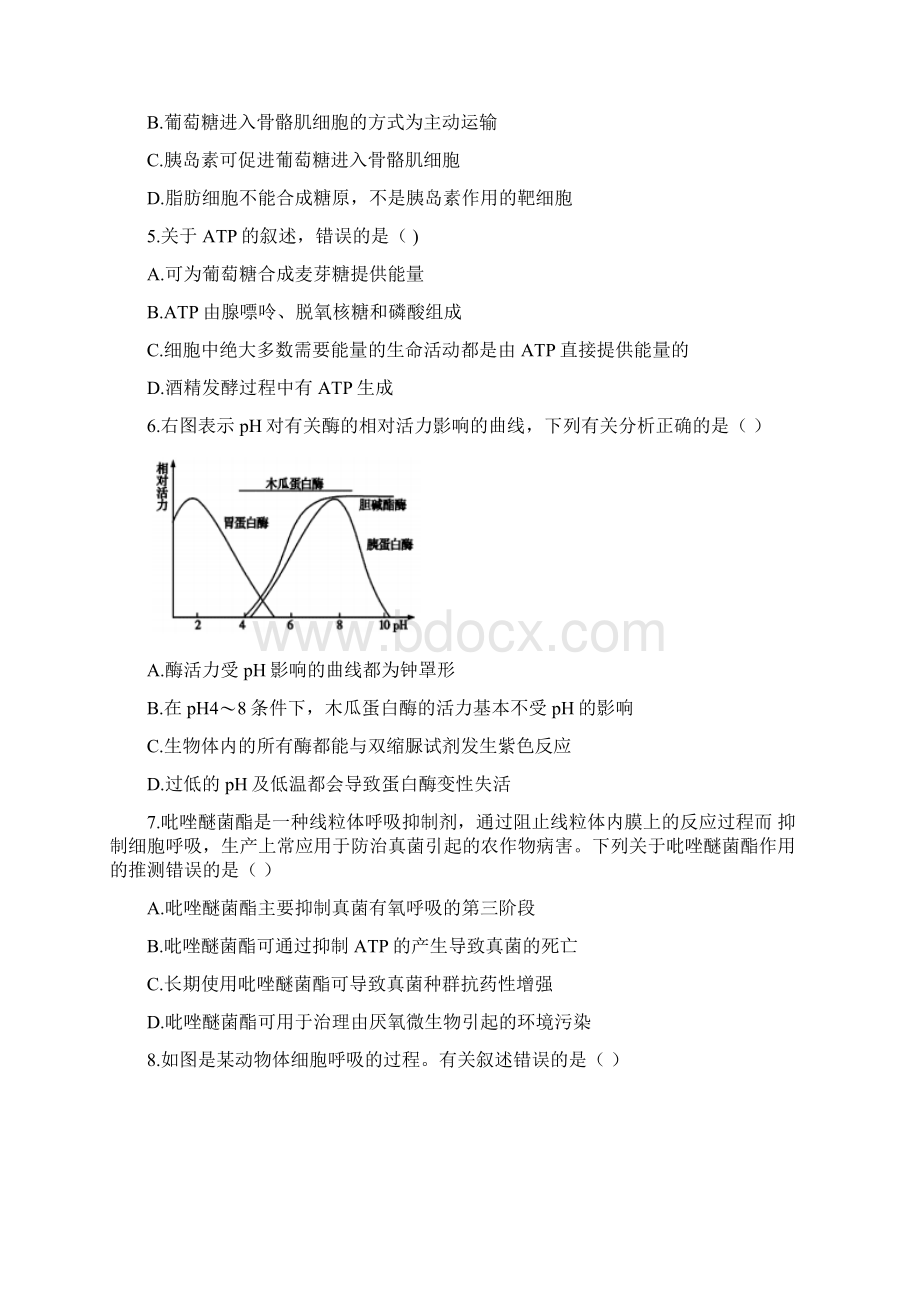 湖北省部分重点中学届新高三上学期起点考试生物试题 Word版含答案Word文档下载推荐.docx_第2页