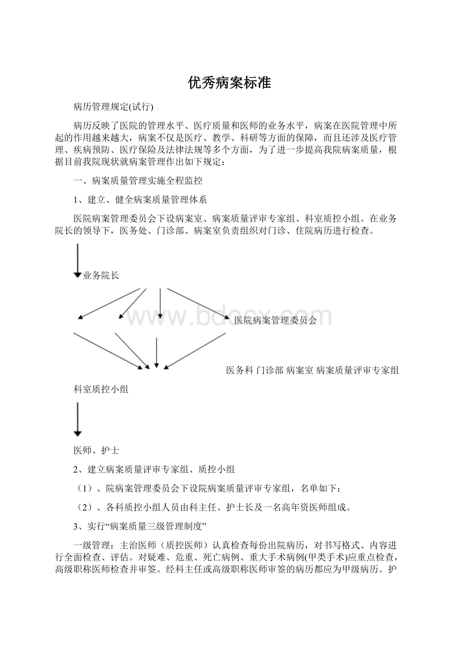 优秀病案标准.docx