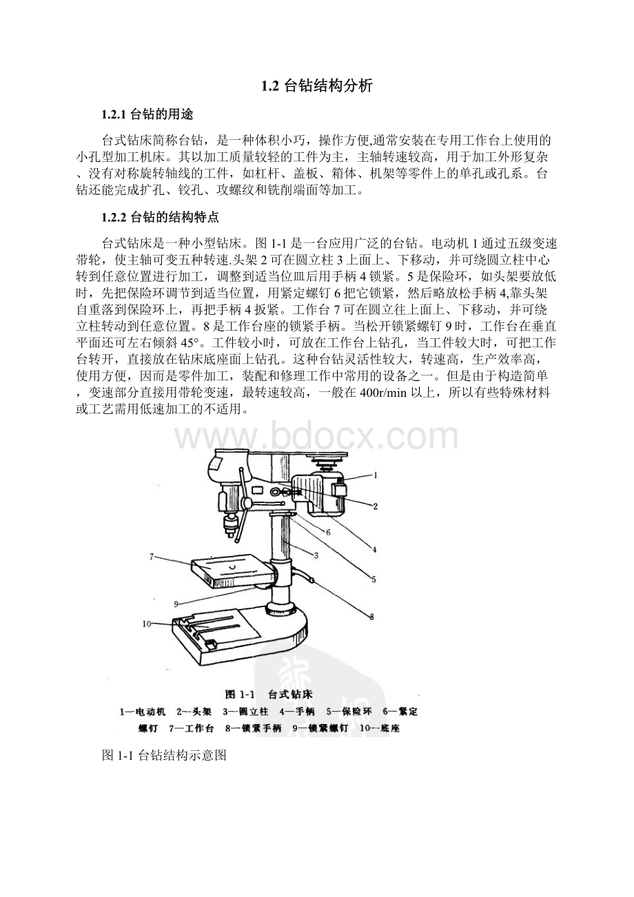 台钻主轴箱拆装测绘说明书0113教材Word文档下载推荐.docx_第2页