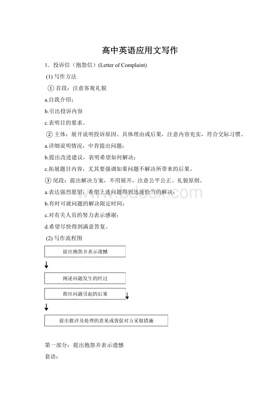 高中英语应用文写作Word文档下载推荐.docx_第1页