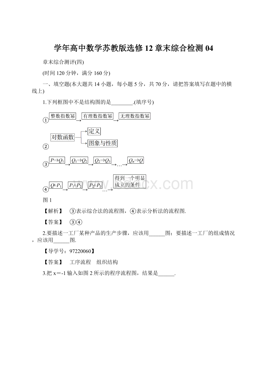 学年高中数学苏教版选修12章末综合检测04.docx