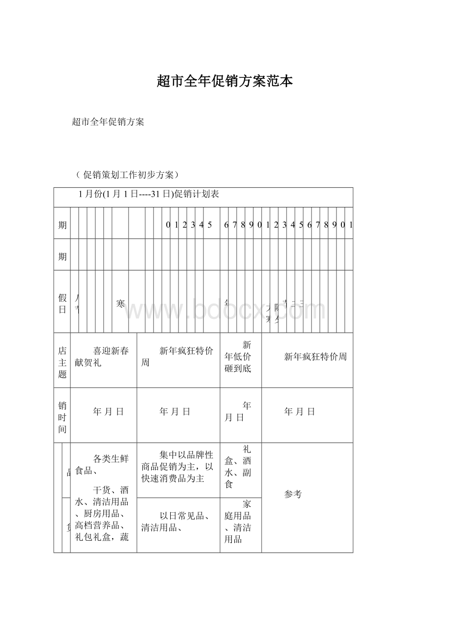 超市全年促销方案范本.docx