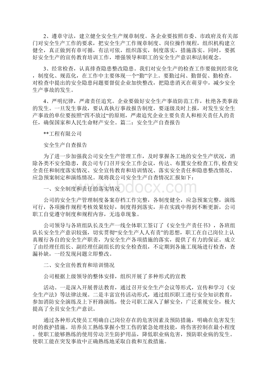 安全生产自查报告Word文档下载推荐.docx_第3页