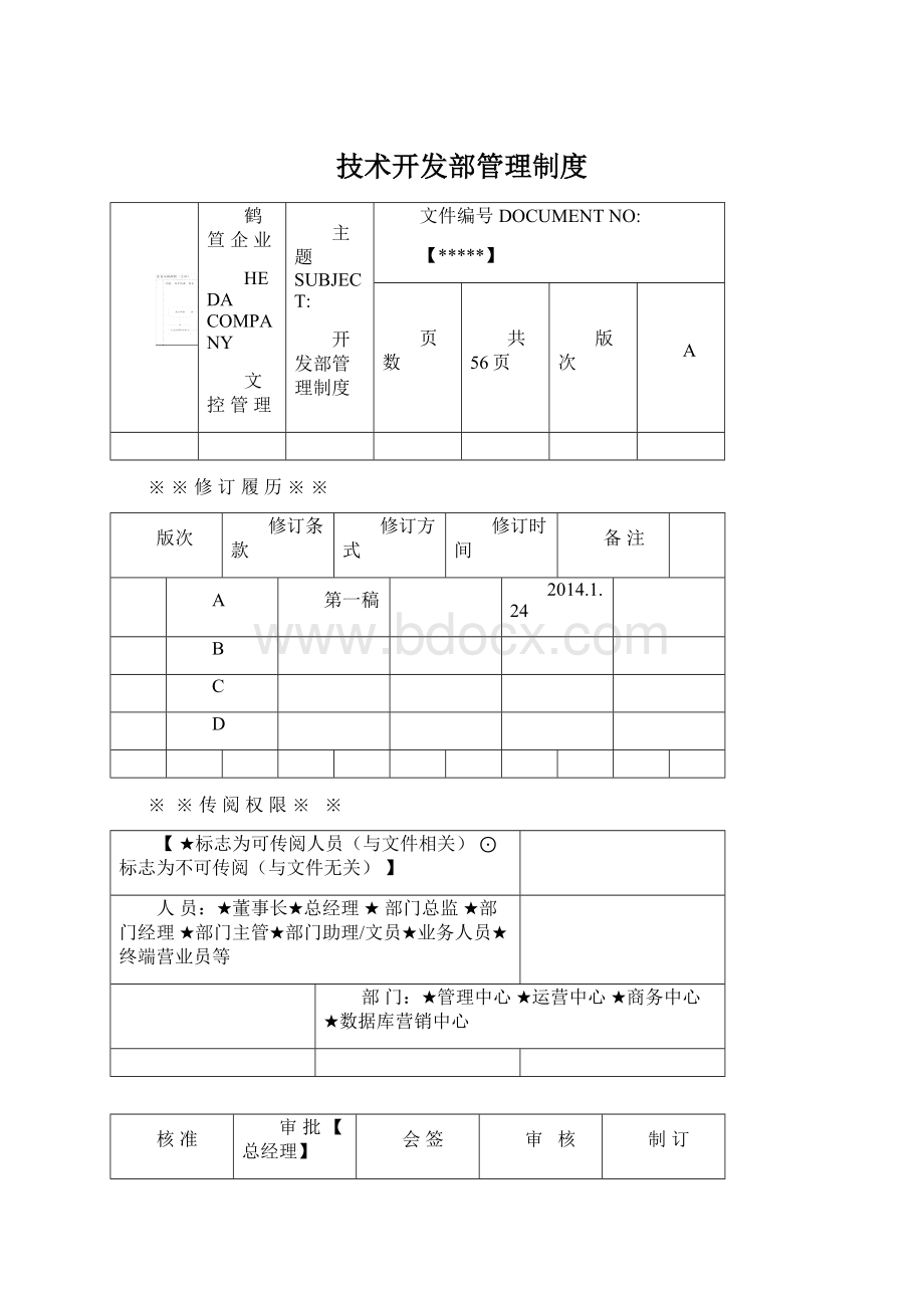 技术开发部管理制度Word文档下载推荐.docx_第1页