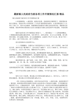 最新镇人民政府当前各项工作开展情况汇报 精品.docx