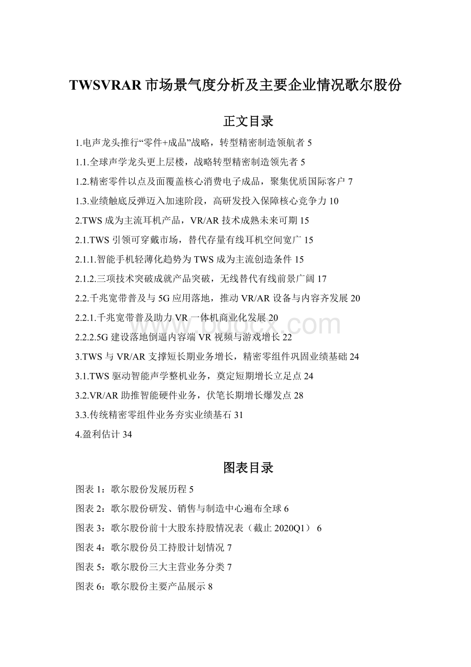 TWSVRAR市场景气度分析及主要企业情况歌尔股份Word文件下载.docx