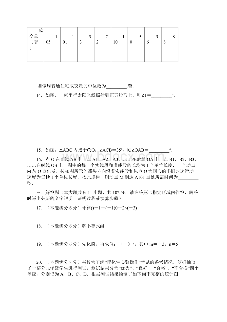 最新江苏省连云港市中考数学仿真模拟试题及答案解析Word格式文档下载.docx_第3页