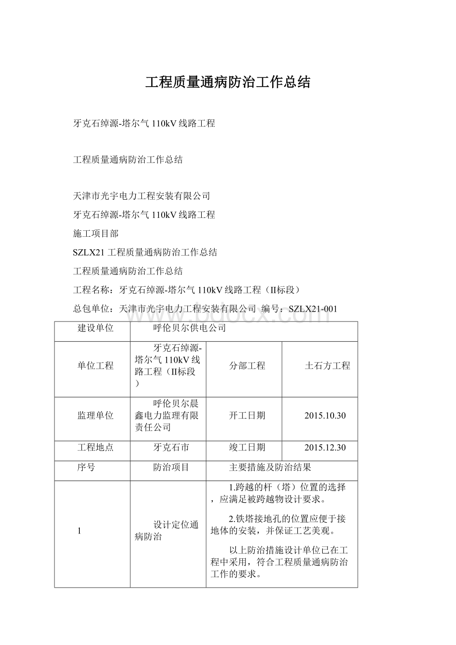 工程质量通病防治工作总结.docx