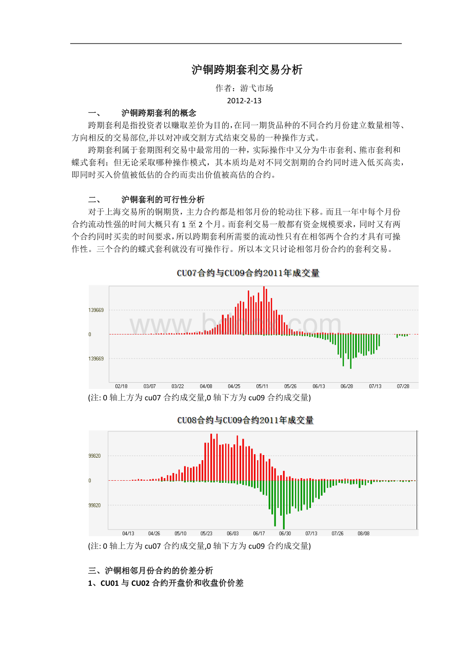 沪铜跨期套利跨月套利交易分析.docx_第1页