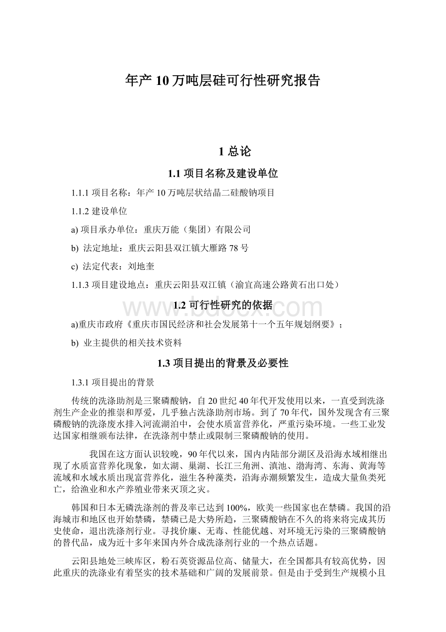 年产10万吨层硅可行性研究报告.docx