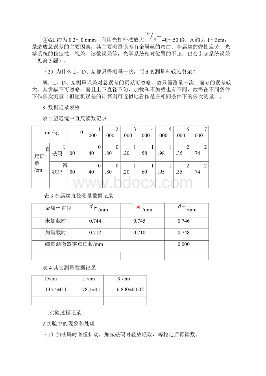 大学物理实验示范报告以杨氏模量实验为例Word文档格式.docx_第3页